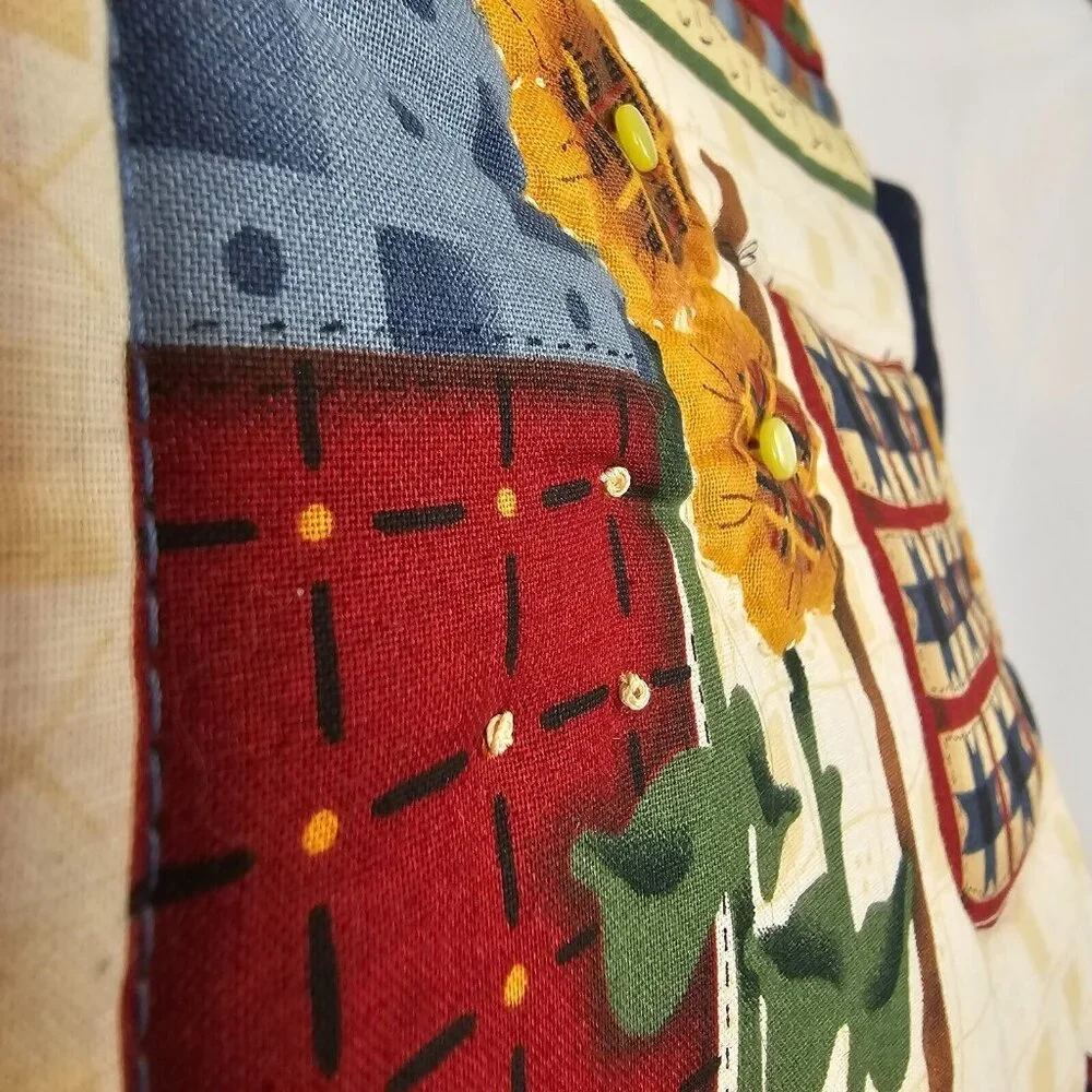 Handmade‎ 2PC Pillowcase Quilted Country Charm MFH Decor Leslie Black Cranston